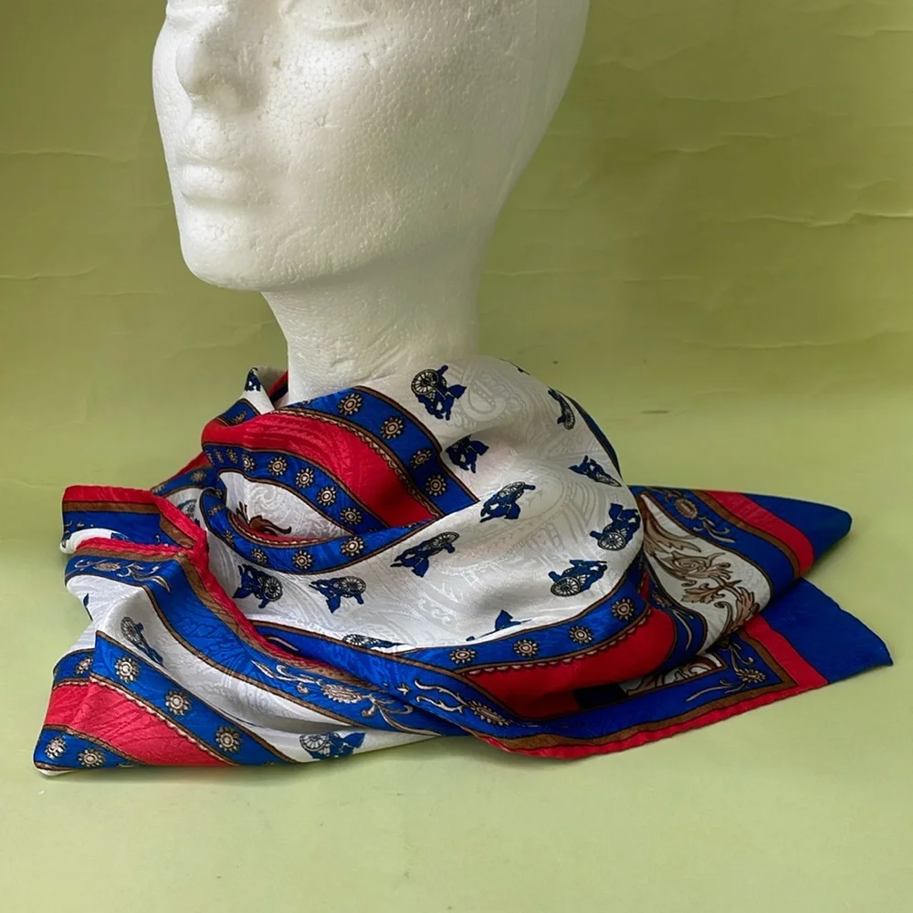 Vintage multicolored silk scarf